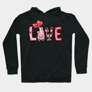 Love Heart Gnome Valentine Day Hoodie